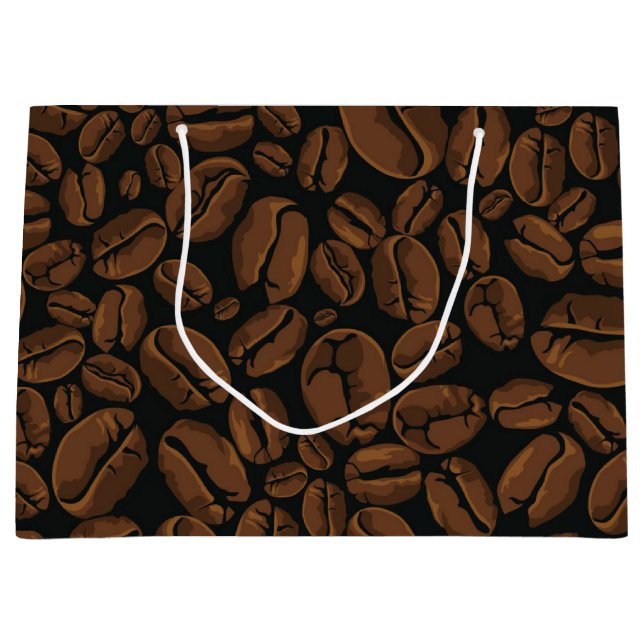 Kaffeemuster Große Geschenktüte (Vorderseite)