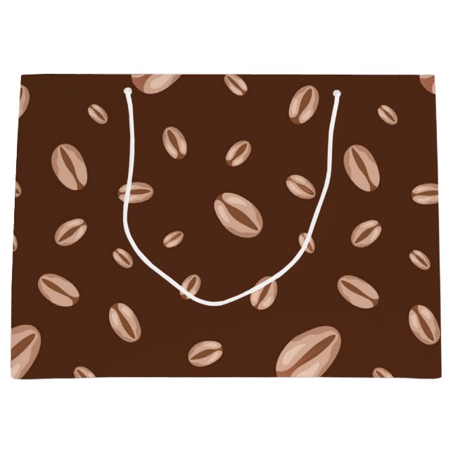Kaffeemuster Große Geschenktüte (Vorderseite)