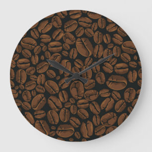 Kaffeemuster Große Wanduhr