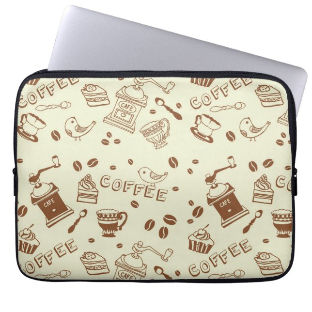 Kaffeemuster Laptopschutzhülle (Vorderseite)