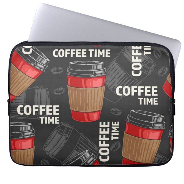 Kaffeemuster Laptopschutzhülle (Vorderseite)