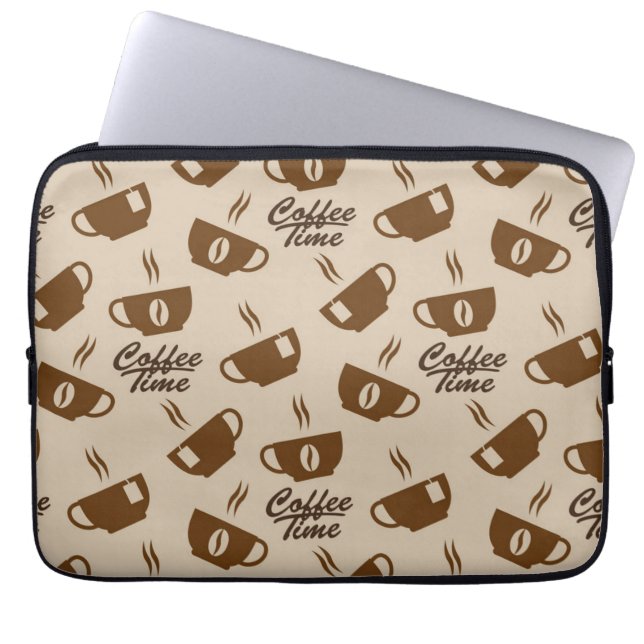 Kaffeemuster Laptopschutzhülle (Vorderseite)