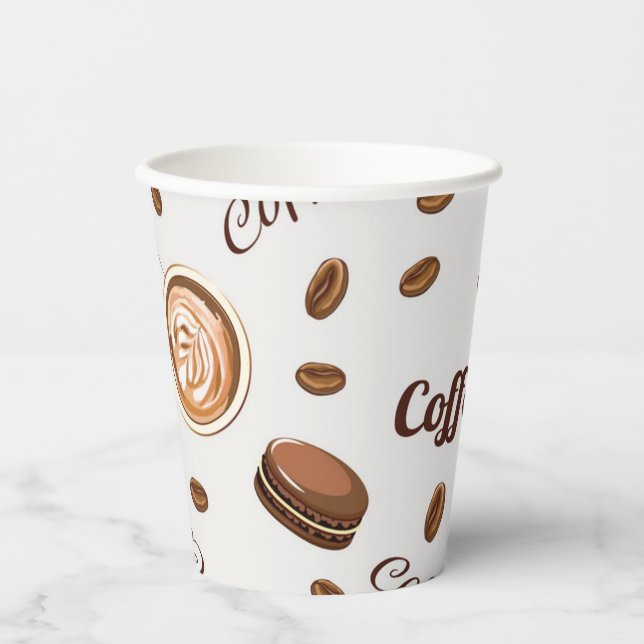 Kaffeemuster Pappbecher (Vorderseite)