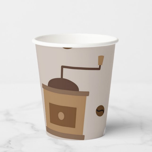 Kaffeemuster Pappbecher (Vorderseite)