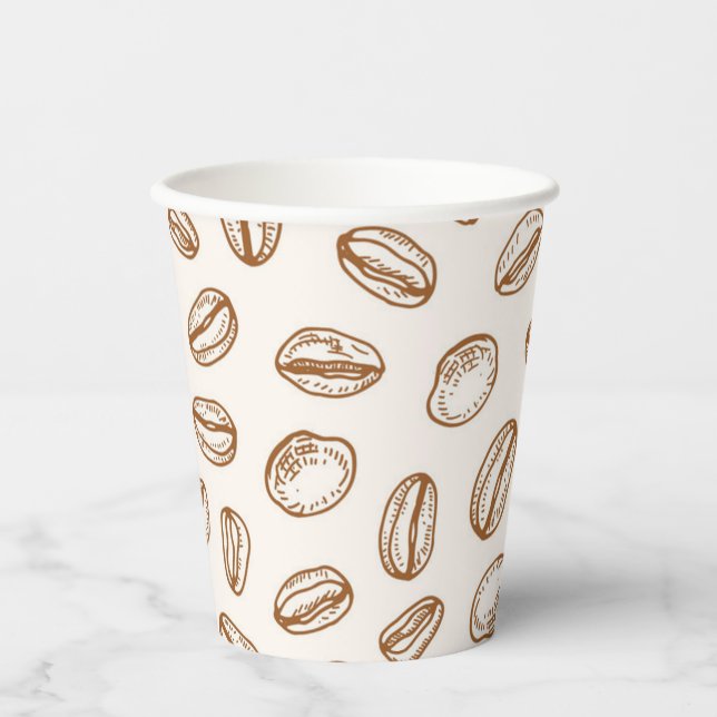 Kaffeemuster Pappbecher (Vorderseite)