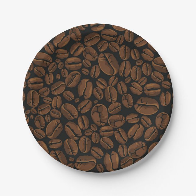 Kaffeemuster Pappteller (Vorderseite)