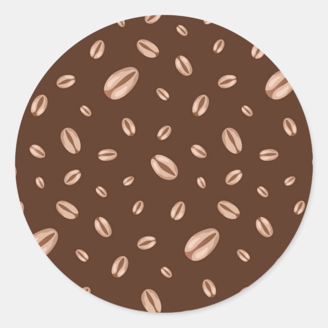 Kaffeemuster Runder Aufkleber (Vorderseite)