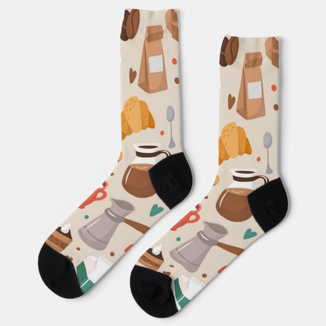 Kaffeemuster Socken (Linkes Detail)
