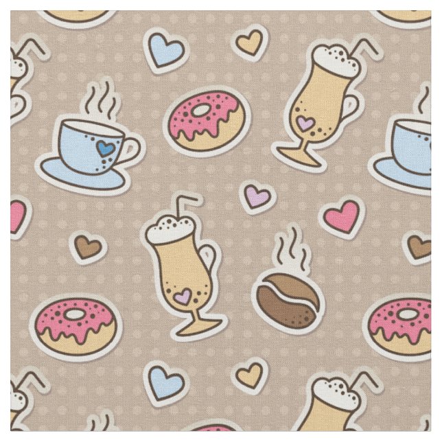 Kaffeemuster Stoff (Nahaufnahme)