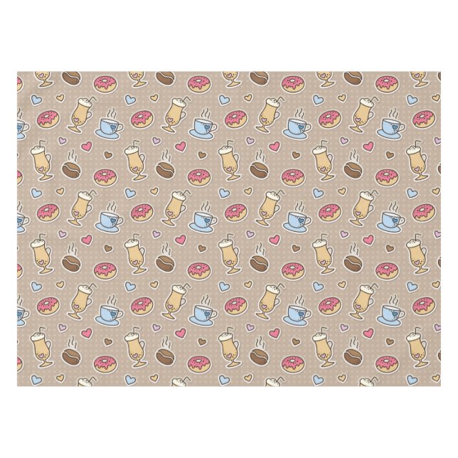 Kaffeemuster Tischdecke (Vorderseite (Horizontal))