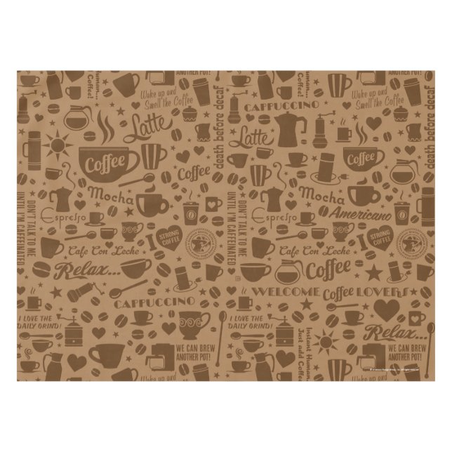 Kaffeemuster Tischdecke (Vorderseite (Horizontal))