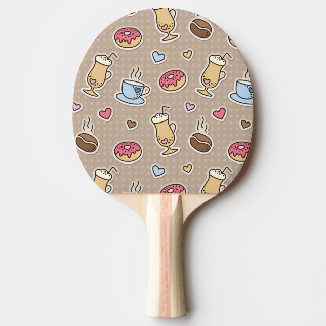 Kaffeemuster Tischtennis Schläger (Vorderseite)