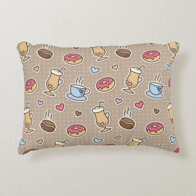 Kaffeemuster Zierkissen (Vorderseite)