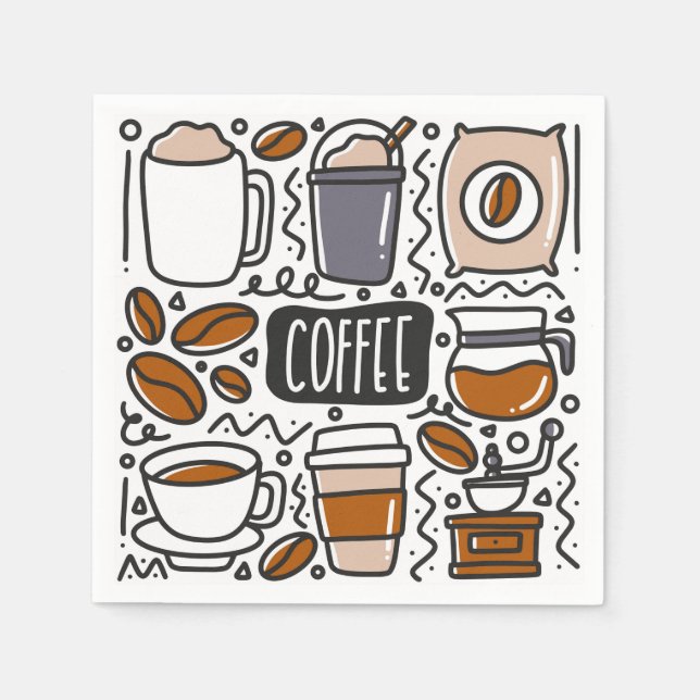 Kaffeepapier Servietten, Café Latte Espresso Party Serviette (Vorderseite)