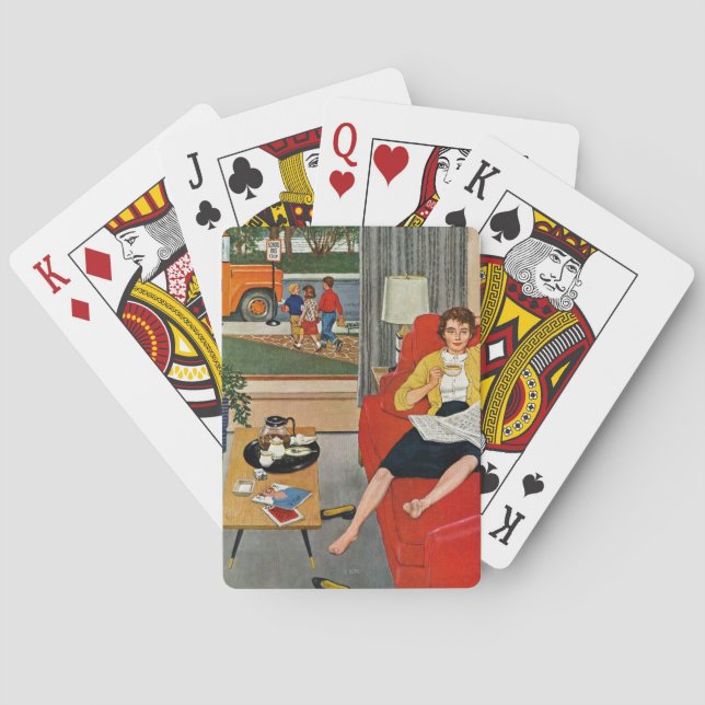 Kaffeepause am Morgen Spielkarten (Rückseite)