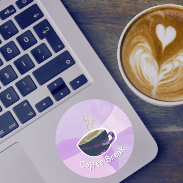 Kaffeepause-Aufkleber Runder Aufkleber (Von Creator hochgeladen)