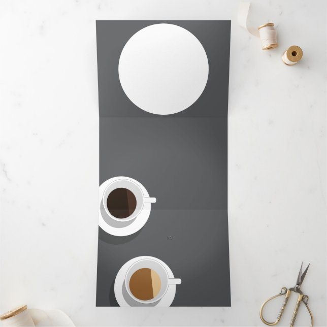 Kaffeepause Dreifach Gefaltete Einladung (Innenseite)