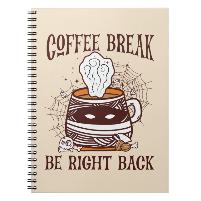 Kaffeepause - Halloween-Thema Notizblock (Vorderseite)