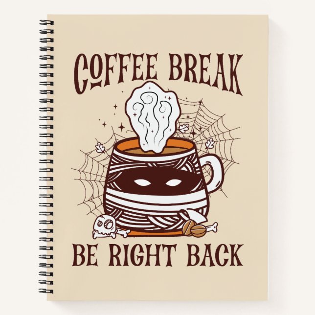Kaffeepause - Halloween-Thema Notizbuch (Vorderseite)