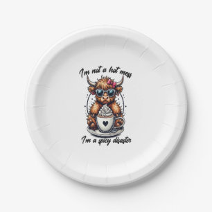 Kaffeepause Highland Cow Png, Kaffee Cow Png Pappteller