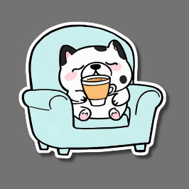 Kaffeepause Hund wasserdicht Aufkleber