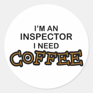Kaffeepause - Inspektor Runder Aufkleber