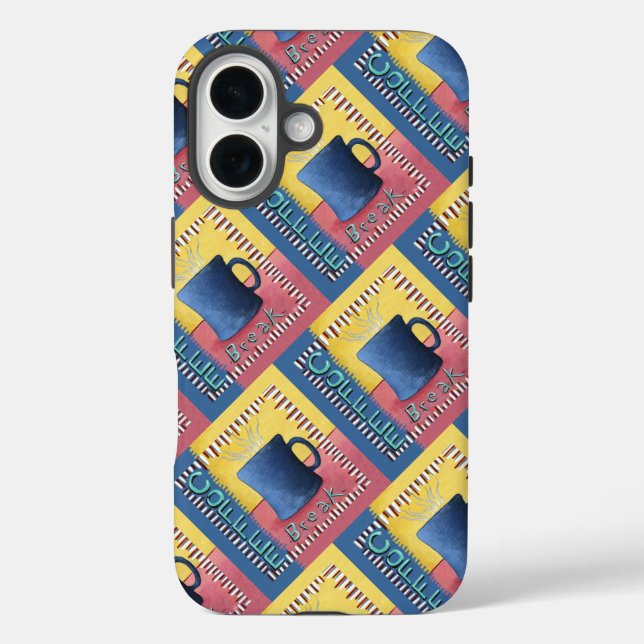 Kaffeepause iPhone 16 Hülle (Rückseite)