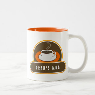 Kaffeepause-Kaffeetasse-weiße orange Café-Tassen Zweifarbige Tasse