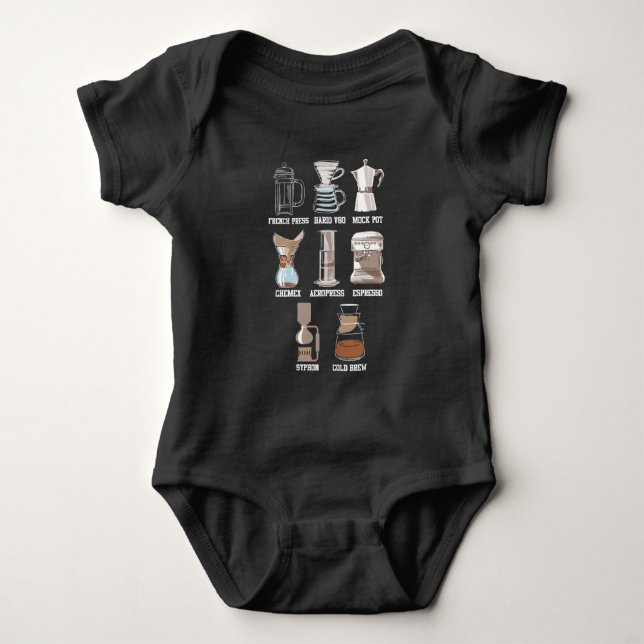 Kaffeepause Methode Coffein Espresso Latte Baby Strampler (Vorderseite)