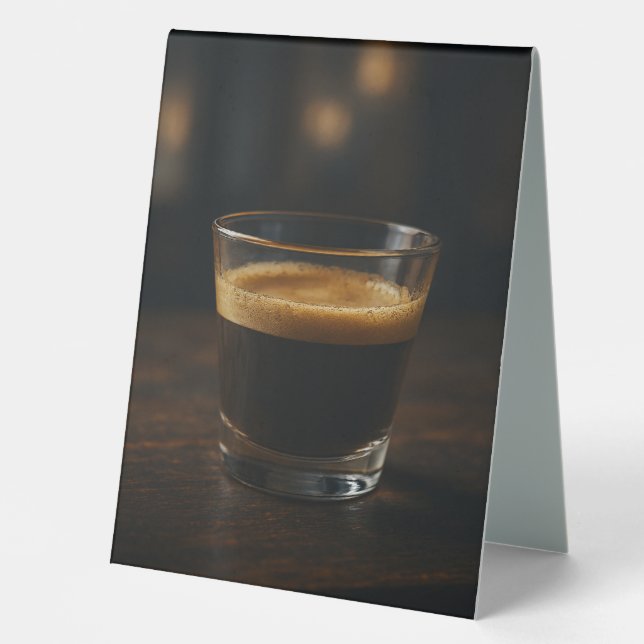 Kaffeepause - Minimalistische Cup Sketch Kunst Tischaufsteller (Vorderseite)