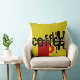 Kaffeepause Minimalistischer grafischer Wurfkissen Kissen