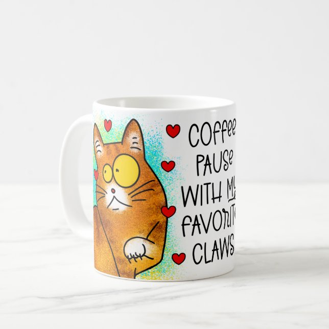 Kaffeepause mit meinen Lieblings-Klauen Kaffeetasse (Vorderseite Links)