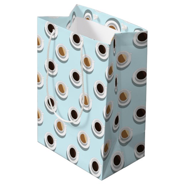 Kaffeepause, mittlere Geschenktasche Mittlere Geschenktüte (Rückseite Schrägansicht)