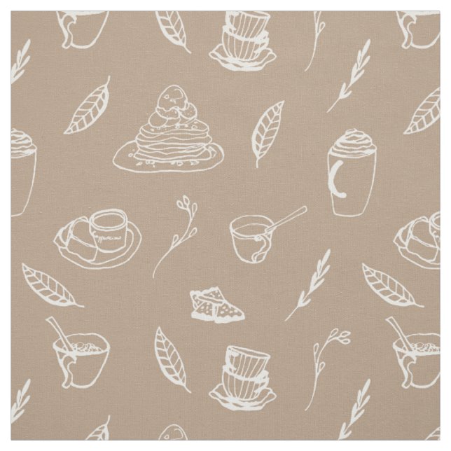 Kaffeepause Mocha Brown Stoff (Muster)