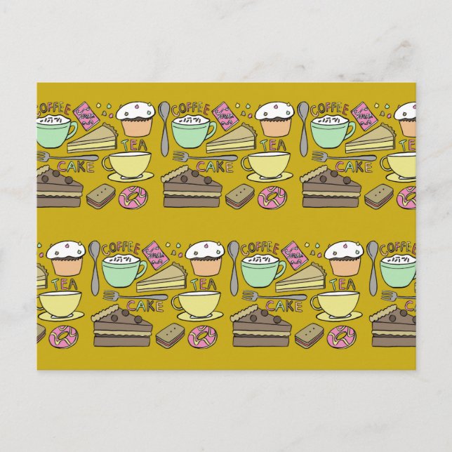 Kaffeepause Ochre Postkarte (Vorderseite)