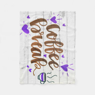 Kaffeepause Typografie Fleecedecke
