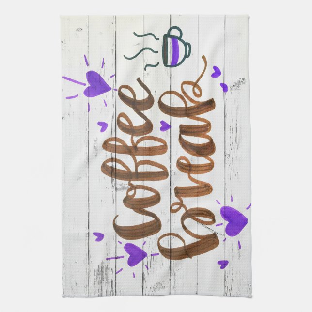 Kaffeepause Typografie Geschirrtuch (Vertikal)