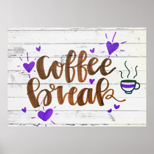 Kaffeepause Typografie Poster (Vorne)