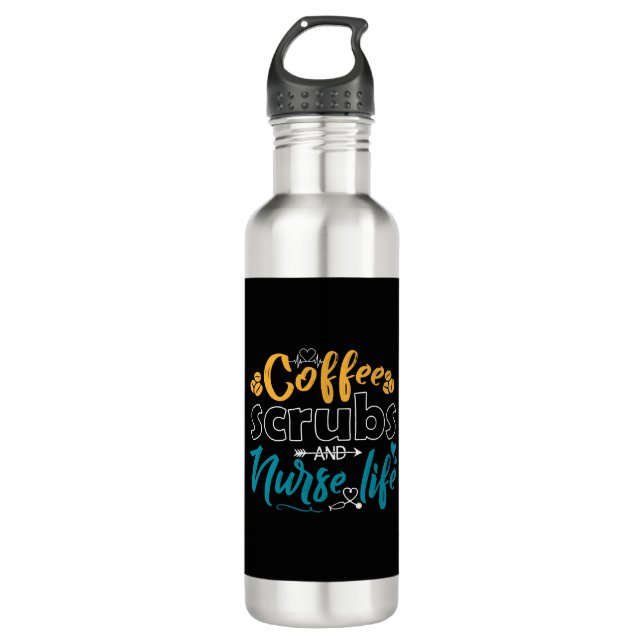 Kaffeepause und Krankenversicherung Edelstahlflasche (Vorderseite)