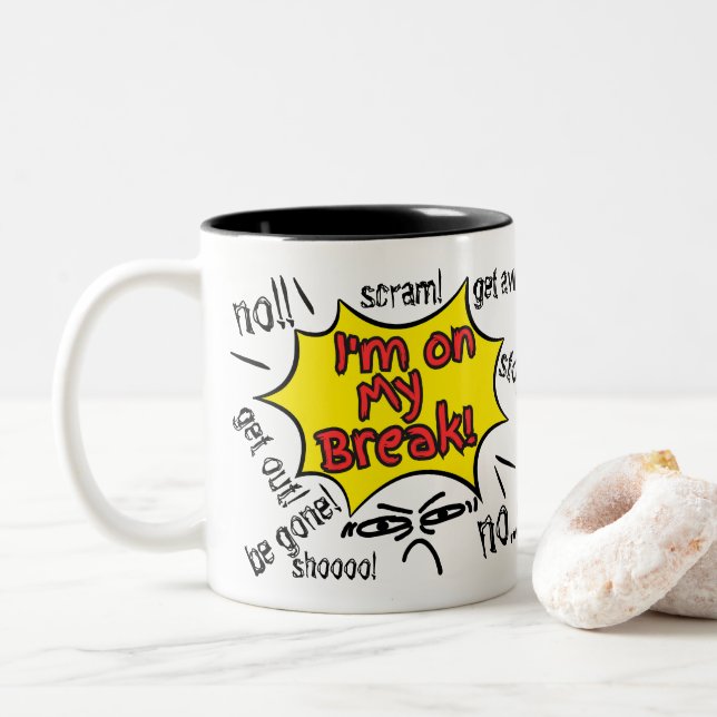 Kaffeepause Zweifarbige Tasse (Mit Donut)