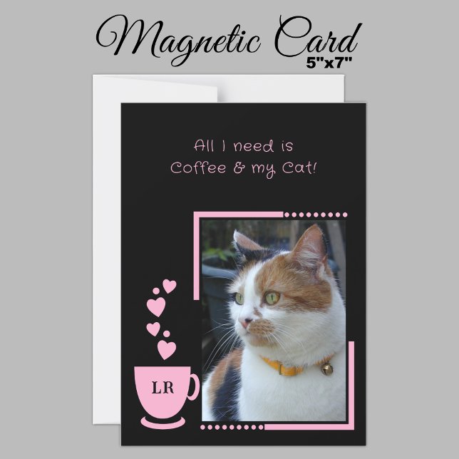 Kaffeepferde Foto schwarz rosa Magnetkarte Magneteinladung (Von Creator hochgeladen)
