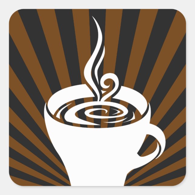 Kaffeepflanzen Quadratischer Aufkleber (Vorderseite)