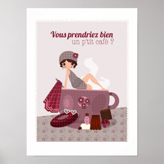 Kaffeeplakat für Ihre Küche Poster (Vorne)