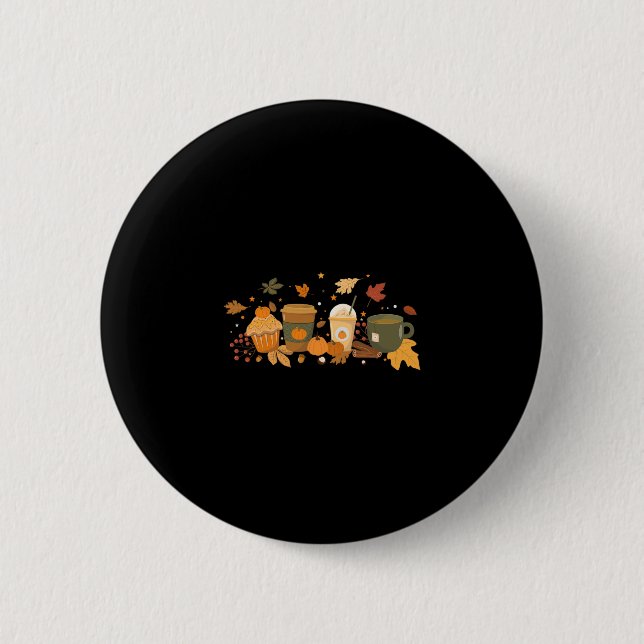 Kaffeepumpkin Latte Speckkaffee Liebe Fall Saison Button (Vorderseite)