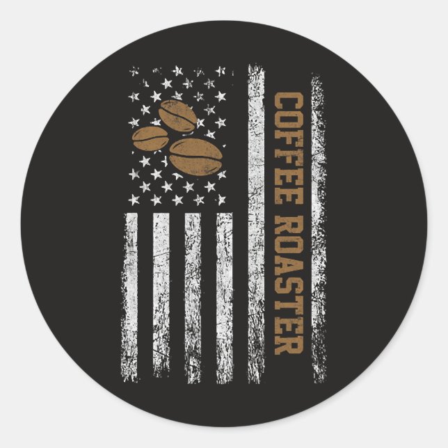 Kaffeeröster Runder Aufkleber (Vorderseite)