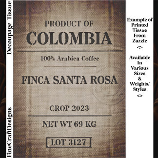 Kaffeesack-Typografie-Design gealtert FC9 Decoupag Seidenpapier