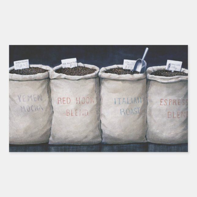 Kaffeesäcke 1990 rechteckiger aufkleber (Vorderseite)