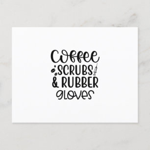 Kaffeeschirbe und Gummihandschuhe Postkarte