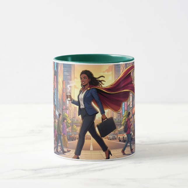 Kaffeeschöne Superfrau Kaffeetasse (Zentrum)