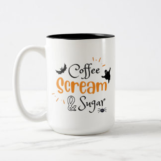 Kaffeeschrei und ZuckerHalloween Zweifarbige Tasse